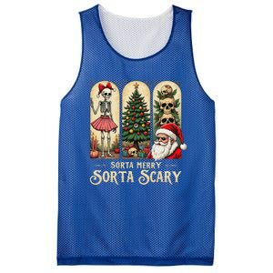 Christmas Sorta Merry Sorta Scary Gothic Mesh Reversible Basketball Jersey Tank