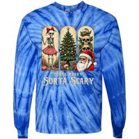 Christmas Sorta Merry Sorta Scary Gothic Tie-Dye Long Sleeve Shirt