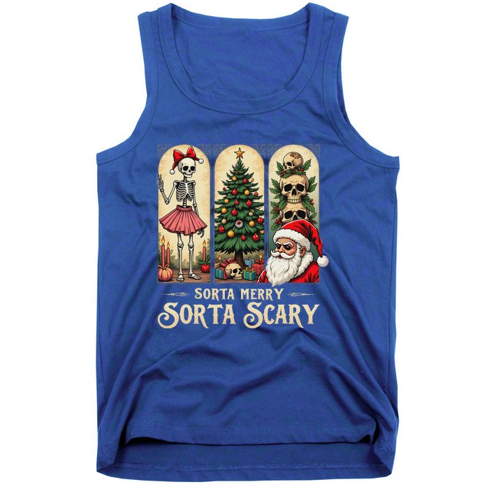 Christmas Sorta Merry Sorta Scary Gothic Tank Top