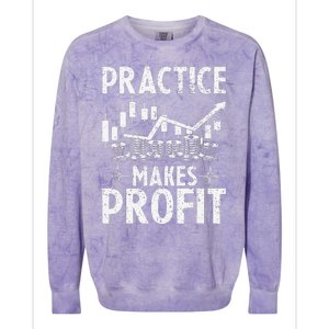 Crypto Stock Market Trader Practice Makes Profit Colorblast Crewneck Sweatshirt