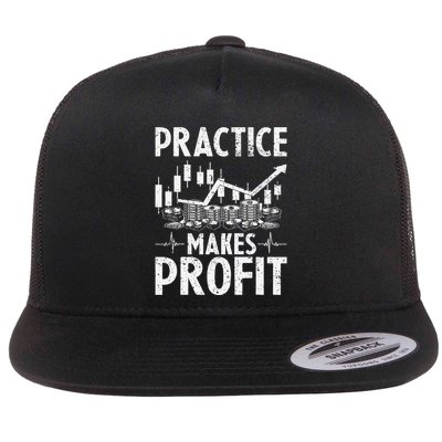 Crypto Stock Market Trader Practice Makes Profit Flat Bill Trucker Hat