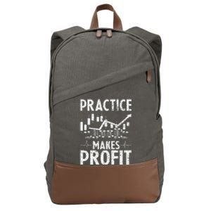 Crypto Stock Market Trader Practice Makes Profit Cotton Canvas Backpack