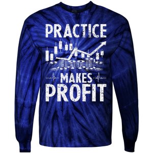 Crypto Stock Market Trader Practice Makes Profit Tie-Dye Long Sleeve Shirt