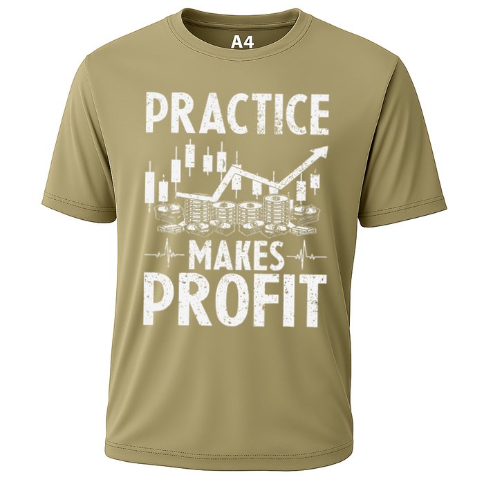 Crypto Stock Market Trader Practice Makes Profit Cooling Performance Crew T-Shirt