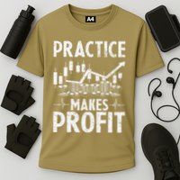 Crypto Stock Market Trader Practice Makes Profit Cooling Performance Crew T-Shirt