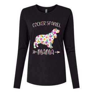 Cocker Spaniel Mama Floral Dog Mom Mothers Day Womens Cotton Relaxed Long Sleeve T-Shirt