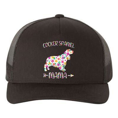 Cocker Spaniel Mama Floral Dog Mom Mothers Day Yupoong Adult 5-Panel Trucker Hat