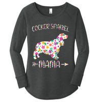 Cocker Spaniel Mama Floral Dog Mom Mothers Day Women's Perfect Tri Tunic Long Sleeve Shirt