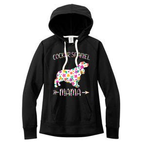 Cocker Spaniel Mama Floral Dog Mom Mothers Day Women's Fleece Hoodie