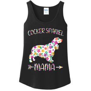 Cocker Spaniel Mama Floral Dog Mom Mothers Day Ladies Essential Tank