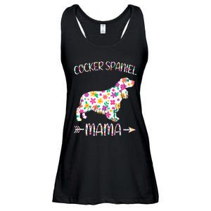 Cocker Spaniel Mama Floral Dog Mom Mothers Day Ladies Essential Flowy Tank