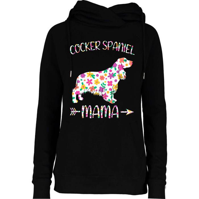 Cocker Spaniel Mama Floral Dog Mom Mothers Day Womens Funnel Neck Pullover Hood