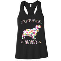 Cocker Spaniel Mama Floral Dog Mom Mothers Day Women's Racerback Tank