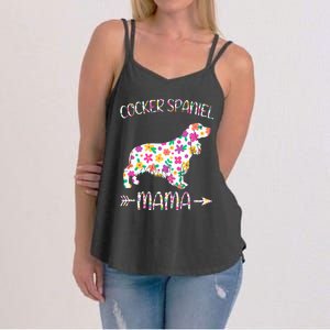 Cocker Spaniel Mama Floral Dog Mom Mothers Day Women's Strappy Tank