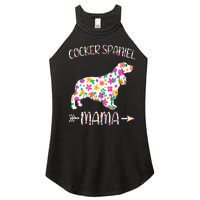 Cocker Spaniel Mama Floral Dog Mom Mothers Day Women's Perfect Tri Rocker Tank