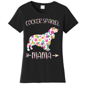 Cocker Spaniel Mama Floral Dog Mom Mothers Day Women's T-Shirt