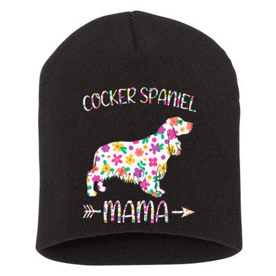 Cocker Spaniel Mama Floral Dog Mom Mothers Day Short Acrylic Beanie