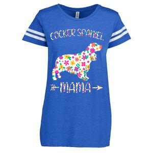 Cocker Spaniel Mama Floral Dog Mom Mothers Day Enza Ladies Jersey Football T-Shirt