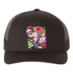 Christmas Santa Nurse Disco Ball Rn Cna Icu Med Surg Picu Yupoong Adult 5-Panel Trucker Hat