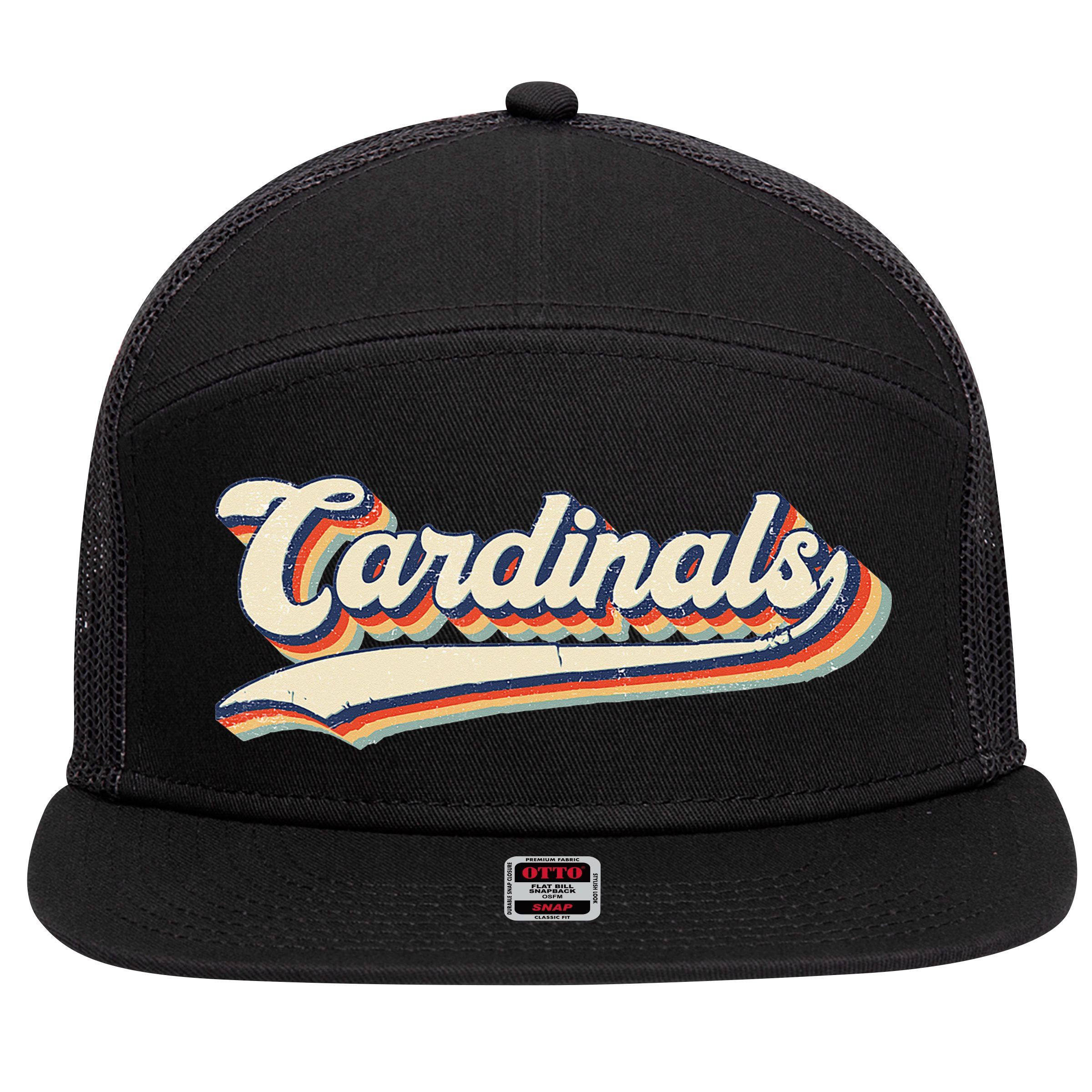Cardinals Sports Name Vintage Retro Gift 7 Panel Mesh Trucker Snapback Hat