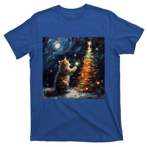 Cute Starry Night Christmas Kitty Kitten Xmas Tree Novelty Gift T-Shirt