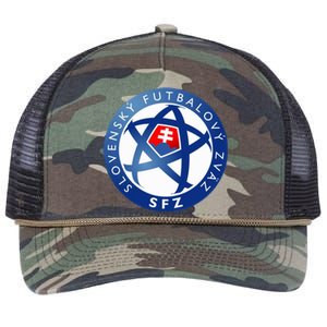 Cool Slovakia National Football Soccer Team Art Logo Retro Rope Trucker Hat Cap