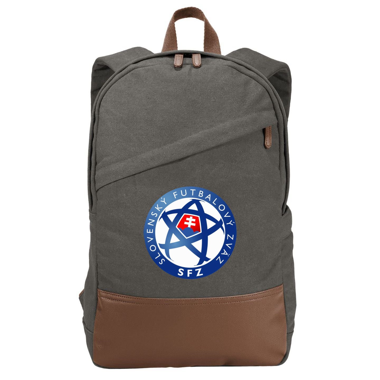 Cool Slovakia National Football Soccer Team Art Logo Cotton Canvas Backpack
