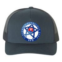 Cool Slovakia National Football Soccer Team Art Logo Yupoong Adult 5-Panel Trucker Hat