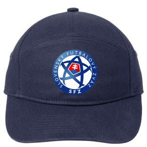 Cool Slovakia National Football Soccer Team Art Logo 7-Panel Snapback Hat