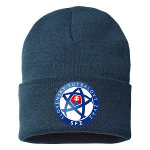 Cool Slovakia National Football Soccer Team Art Logo Sustainable Knit Beanie