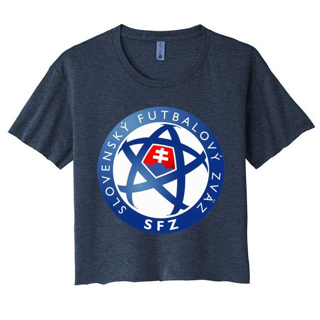 Cool Slovakia National Football Soccer Team Art Logo Crop Top