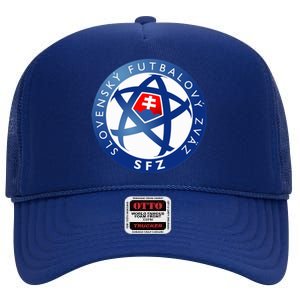 Cool Slovakia National Football Soccer Team Art Logo High Crown Mesh Back Trucker Hat