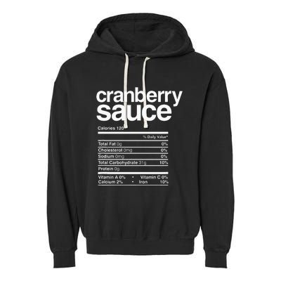 Cranberry Sauce Nutrition Thanksgiving Garment-Dyed Fleece Hoodie