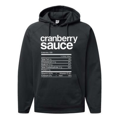 Cranberry Sauce Nutrition Thanksgiving Performance Fleece Hoodie