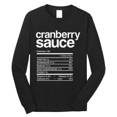 Cranberry Sauce Nutrition Thanksgiving Long Sleeve Shirt