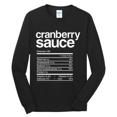 Cranberry Sauce Nutrition Thanksgiving Tall Long Sleeve T-Shirt