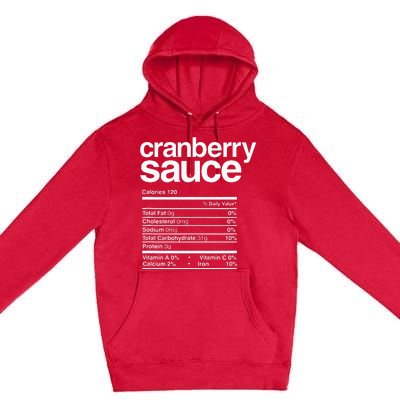 Cranberry Sauce Nutrition Thanksgiving Premium Pullover Hoodie