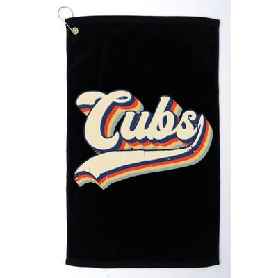 Cubs Sports Name Vintage Retro Platinum Collection Golf Towel