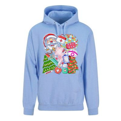 Christmas Santa Nurse Disco Ball Rn Cna Icu Med Surg Picu Unisex Surf Hoodie