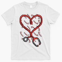 Christmas Stethoscope Nurse Xmas Nursing Scrub Top Women T-Shirt