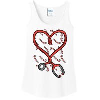 Christmas Stethoscope Nurse Xmas Nursing Scrub Top Women Ladies Essential Tank