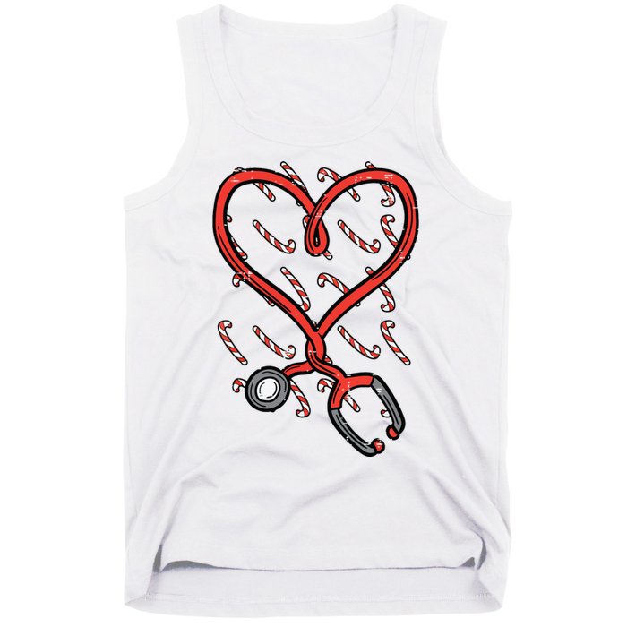 Christmas Stethoscope Nurse Xmas Nursing Scrub Top Women Tank Top