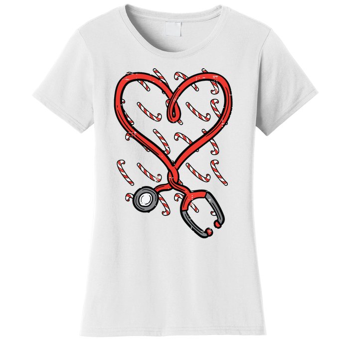 Christmas Stethoscope Nurse Xmas Nursing Scrub Top Women Women's T-Shirt