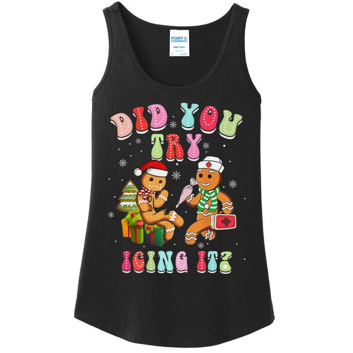 Christmas School Nurse Xmas Did You Try Icing It Gingerbread Ladies Essential Tank