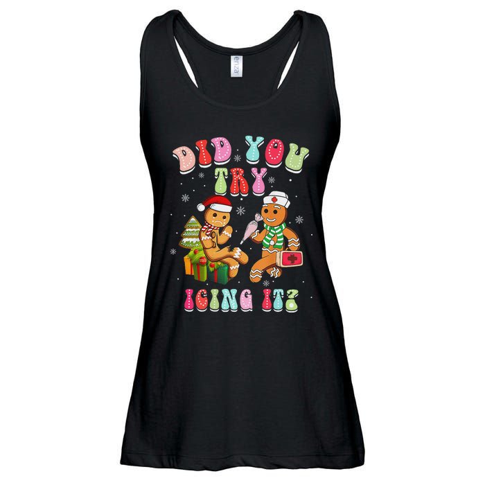 Christmas School Nurse Xmas Did You Try Icing It Gingerbread Ladies Essential Flowy Tank