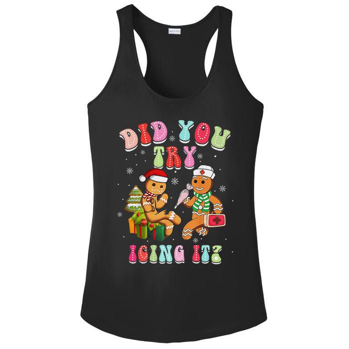 Christmas School Nurse Xmas Did You Try Icing It Gingerbread Ladies PosiCharge Competitor Racerback Tank