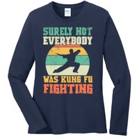 Cool Surely Not Everybody Was Kung Fu Fighting Vintage Retro Ladies Long Sleeve Shirt