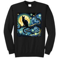 Cat Starry Night Cat Van Gogh Cat Art Funny Cat Sweatshirt