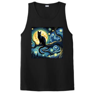 Cat Starry Night Cat Van Gogh Cat Art Funny Cat PosiCharge Competitor Tank