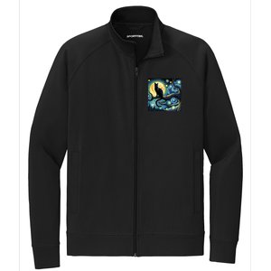 Cat Starry Night Cat Van Gogh Cat Art Funny Cat Stretch Full-Zip Cadet Jacket